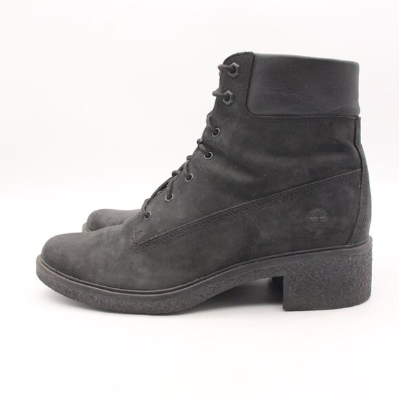 Timberland Brinda Women's Size 9.5 A1JXI Black Nubuck Lace-Up Combat Boots - Picture 4 of 10